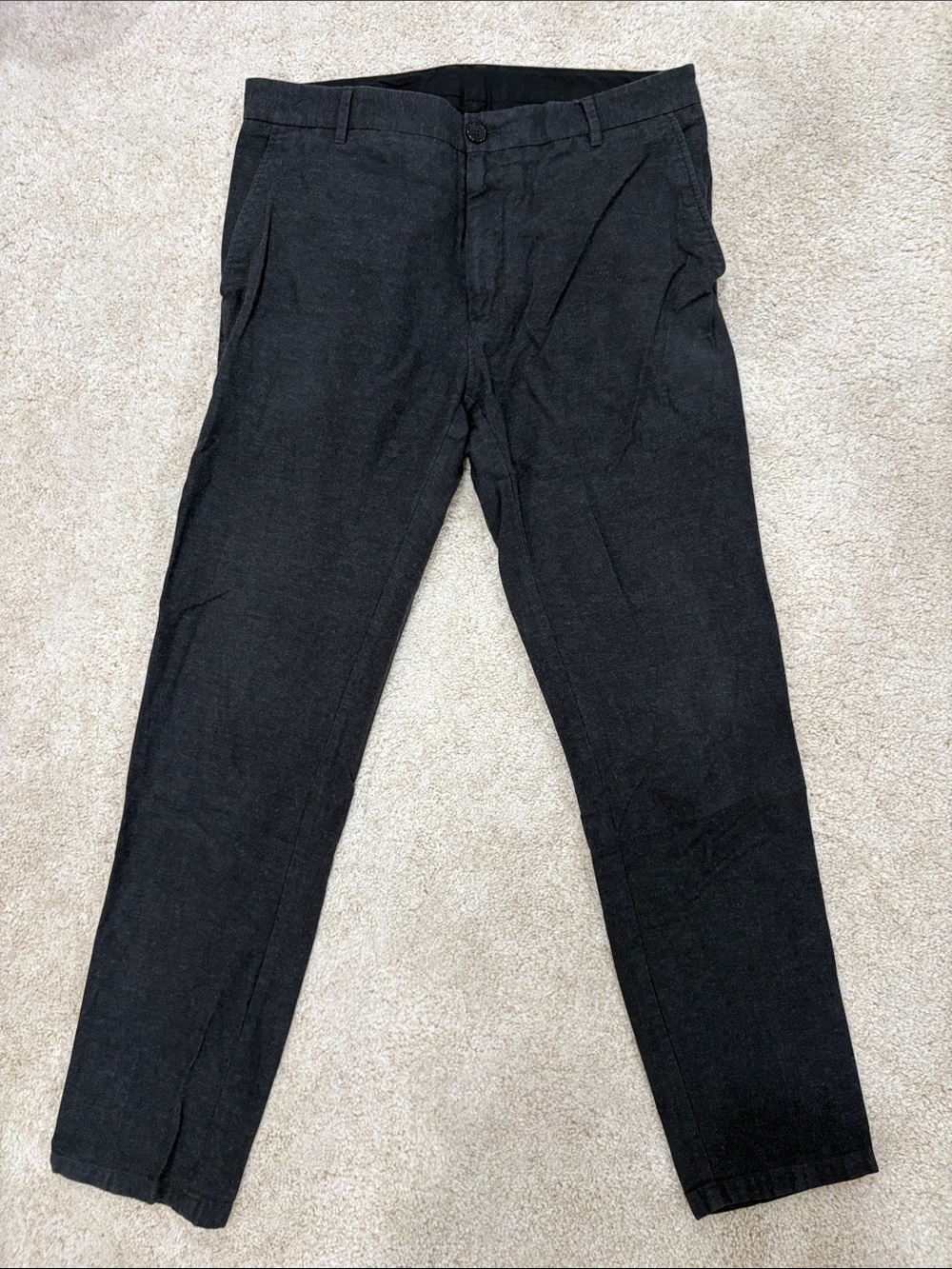 Men's Charcoal Grey Dress Pants - Classic Straight Fit